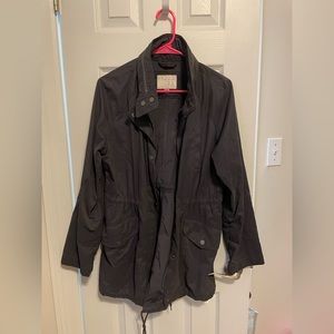 Rain Jacket / Coat - Charcoal Grey - Zip Hood - Size M